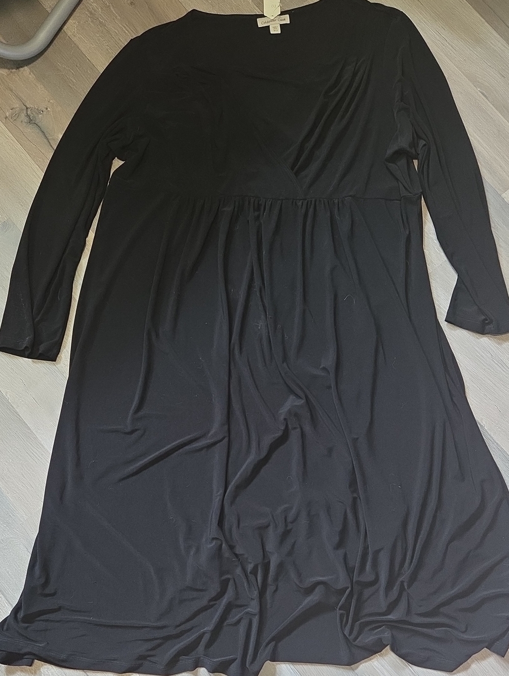 LAST CHANCE Coldwater Creek Black Long-Sleeve Midi Dress Plus Size